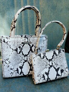 Nine West Vintage Y2K Faux Python Mini Purse Set